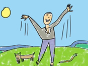 flying over the flowering dogwoods